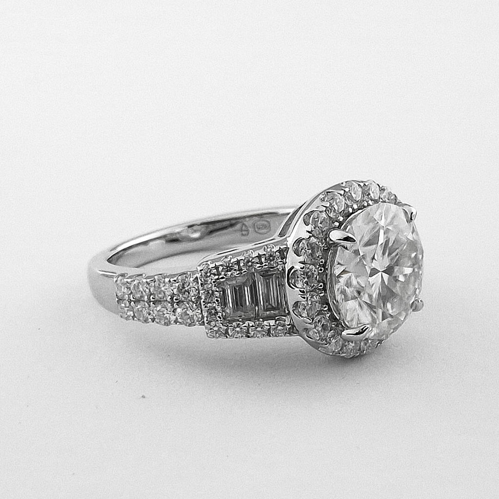 2ctw Moissanite Engagement Ring 925 Silver