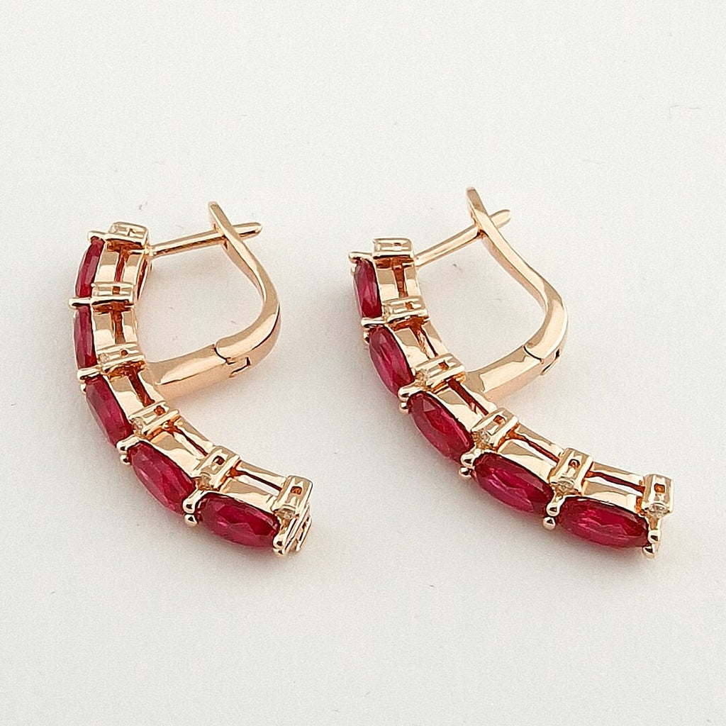 Lab-grown Ruby 14K Gold Vermeil Silver Earrings