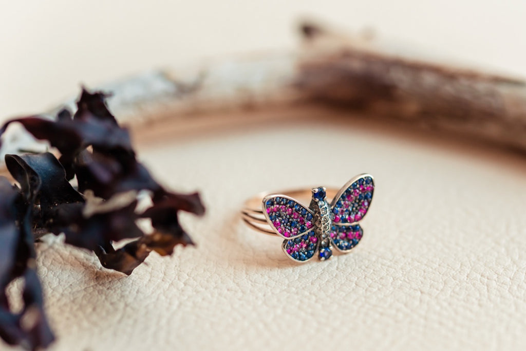 Silver and Gold Butterfly fing