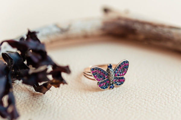 Silver and Gold Butterfly fing